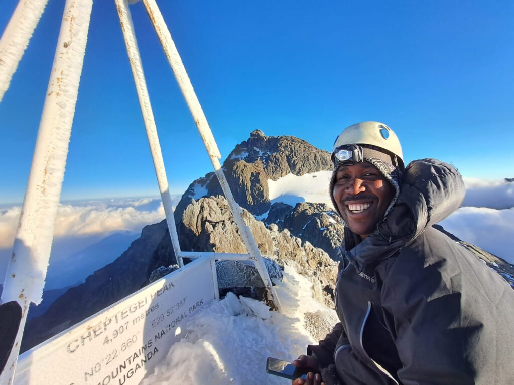 Cheptegei Peak on Mount Stanley of Rwenzori Mountains in Rwenzori Mountains National park 8 day trek